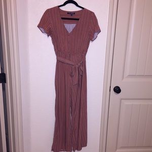 Pink Striped Jumpsuit